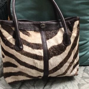 Unique Beldam  leather lined hide bag